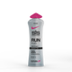 A squeeze tube of SIS Running in Sport Run Fuel Isotonic Energy Gel in pink grapefruit flavor, featuring a metallic silver body, black text, and a bright pink cap, set against a plain white background.